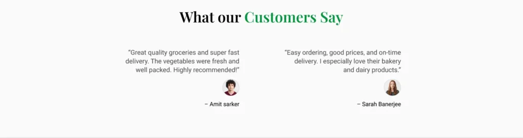 grocery web design